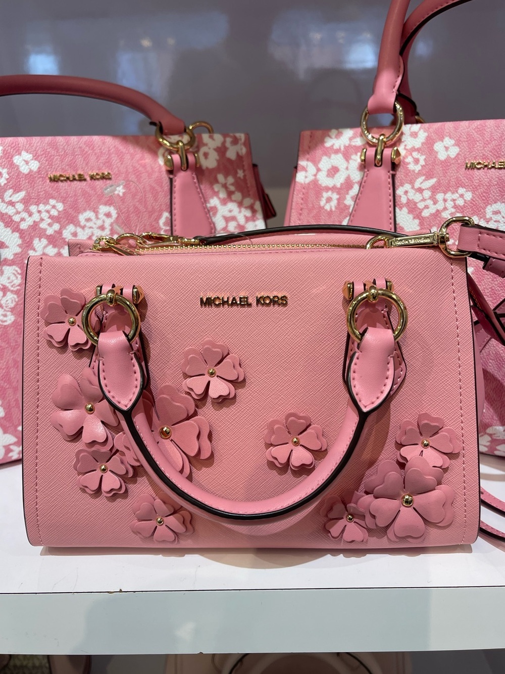 MICHAEL KORS Marilyn Sm Floral Embellished Satchel Messenger Cros
Carnation 
NWT - Picture 2 of 16